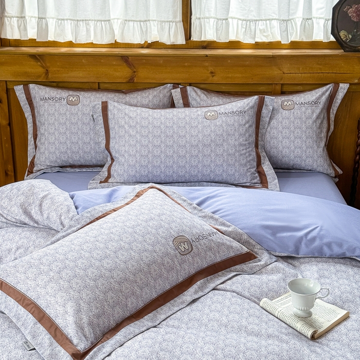 91家纺网 家纺一手货源 找家纺 巧玲珑 20025新款工艺款刺绣绣花加厚天丝棉四件套 威尼斯-浅灰