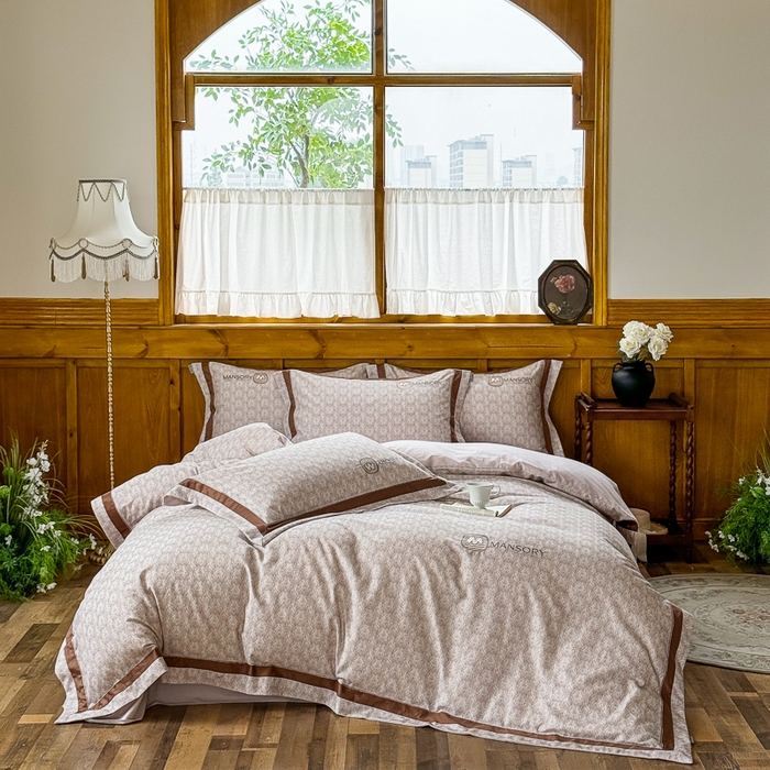 91家纺网 家纺一手货源 找家纺 巧玲珑 20025新款工艺款刺绣绣花加厚天丝棉四件套 威尼斯-浅驼