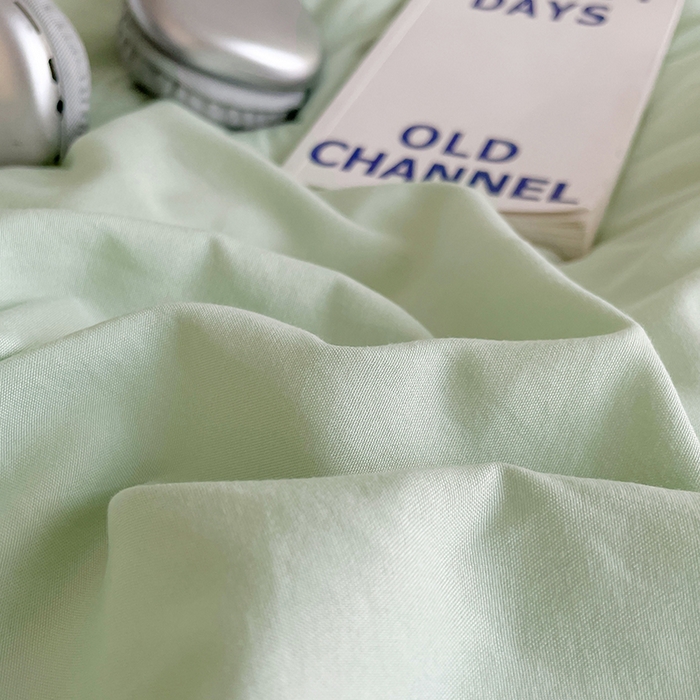 91家纺网 家纺一手货源 找家纺 优卡迪家纺馆 2025新款A类亲肤水洗棉大眼萌纯色混搭四件套 大眼萌-浅绿黄