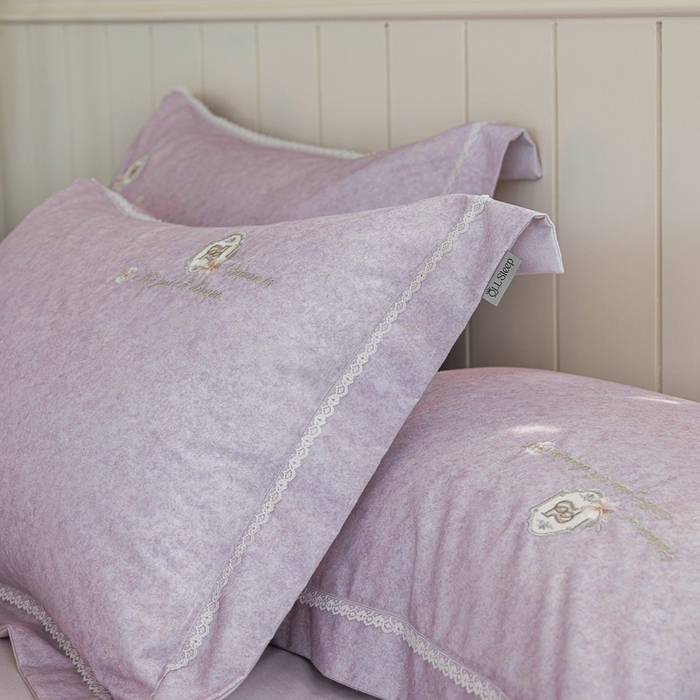 91家纺网 家纺一手货源 找家纺 巧玲珑 20025新款工艺款刺绣绣花加厚天丝棉四件套 寻梦-粉豆沙