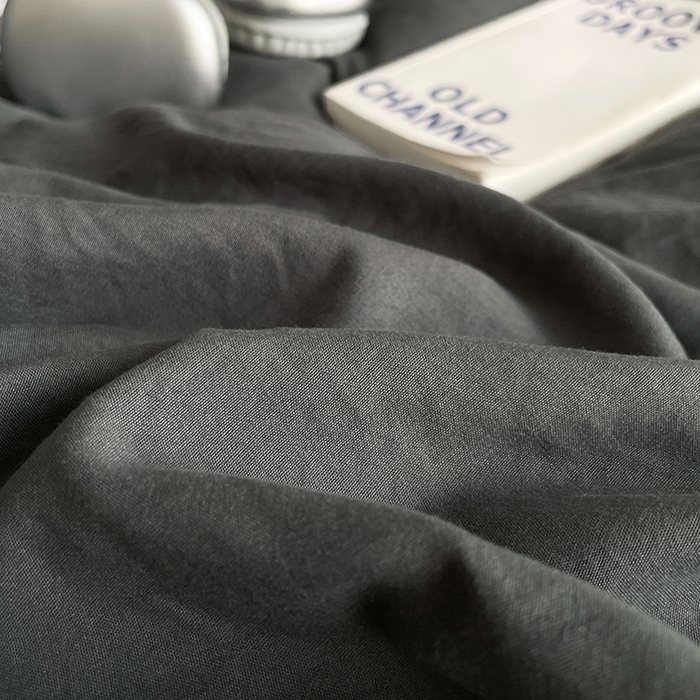 91家纺网 家纺一手货源 找家纺 优卡迪家纺馆 2025新款A类亲肤水洗棉大眼萌纯色混搭四件套 大眼萌-深灰绿