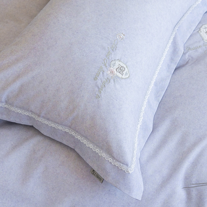 91家纺网 家纺一手货源 找家纺 巧玲珑 20025新款工艺款刺绣绣花加厚天丝棉四件套 寻梦-蓝