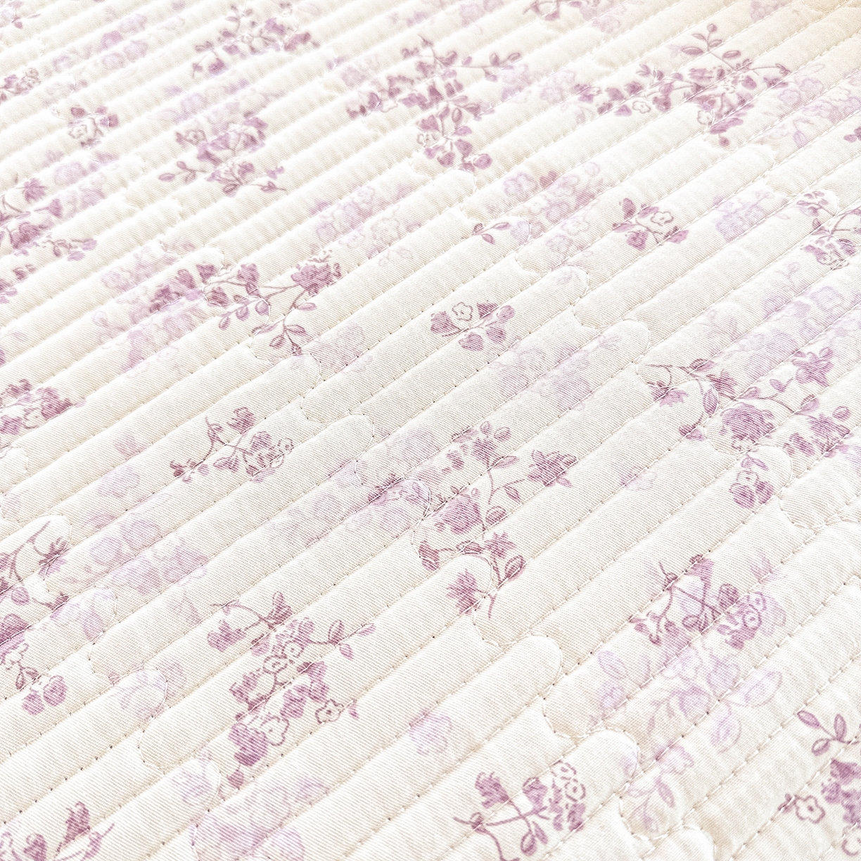 91家纺网 家纺一手货源 找家纺 橘夏家纺 2025新款全棉床盖三件套春风里（紫）