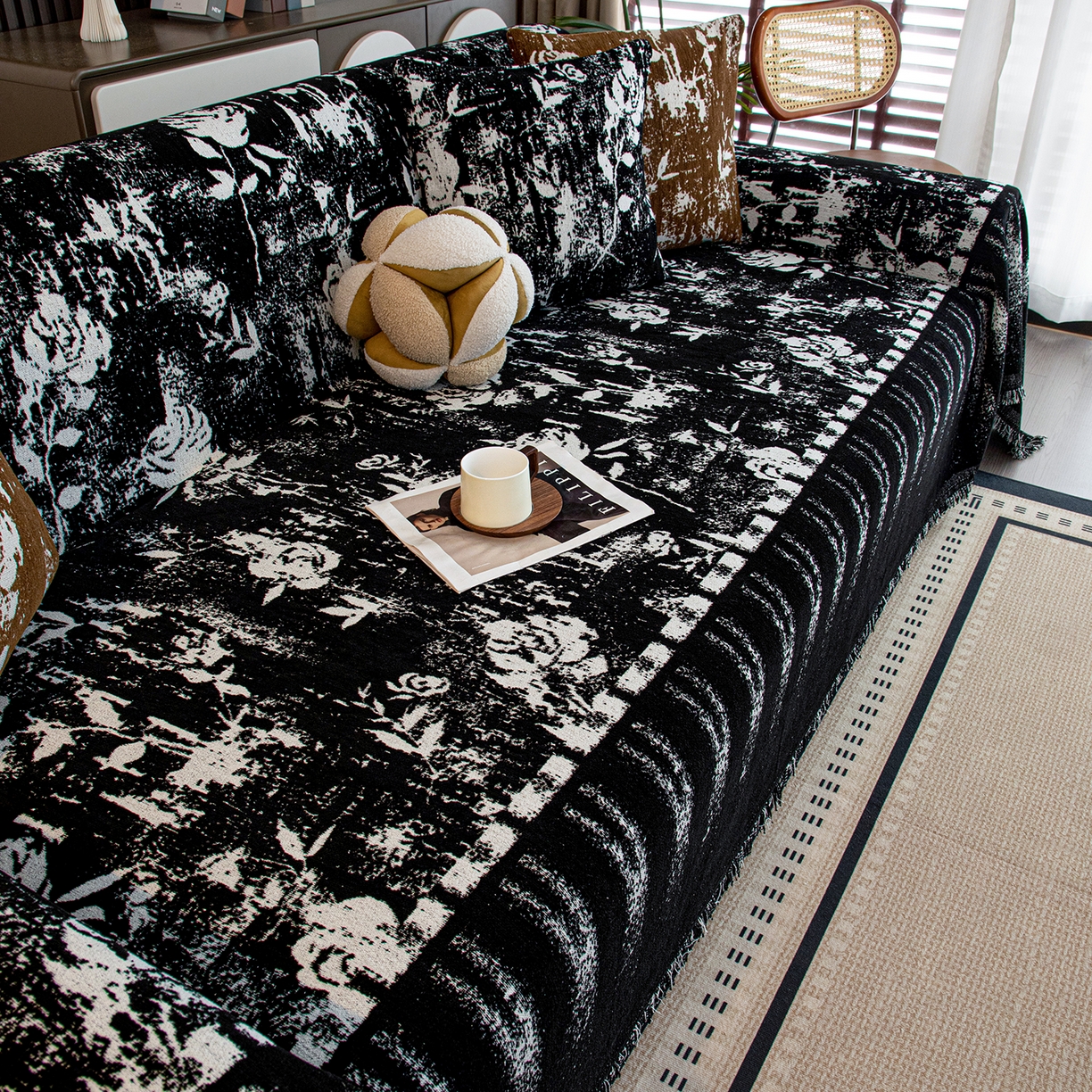 91家纺网 家纺一手货源 找家纺 （总）沐沐家纺 2026新款花溪沙发巾