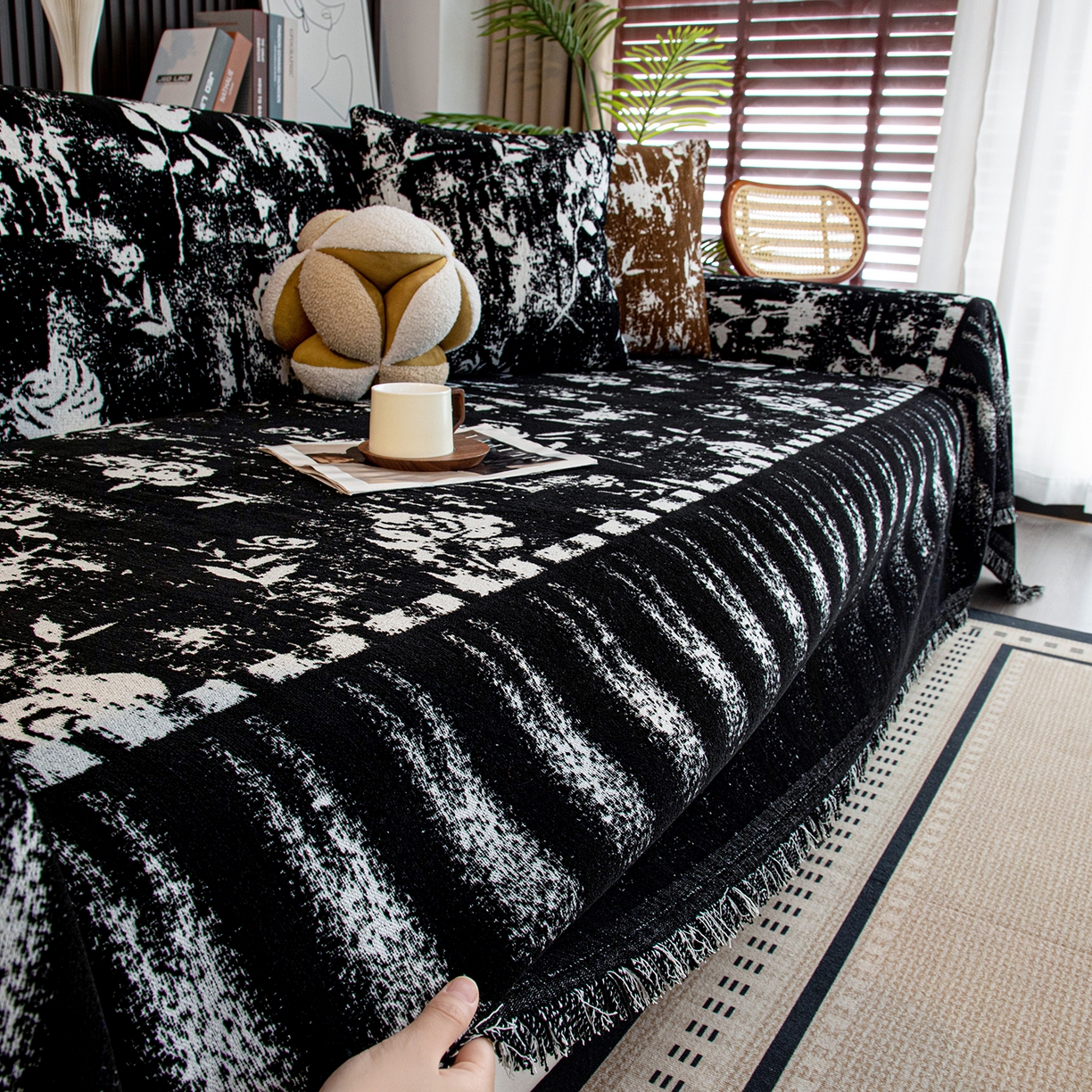 91家纺网 家纺一手货源 找家纺 （总）沐沐家纺 2026新款花溪沙发巾