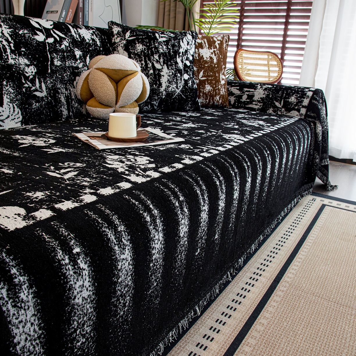 91家纺网 家纺一手货源 找家纺 （总）沐沐家纺 2026新款花溪沙发巾