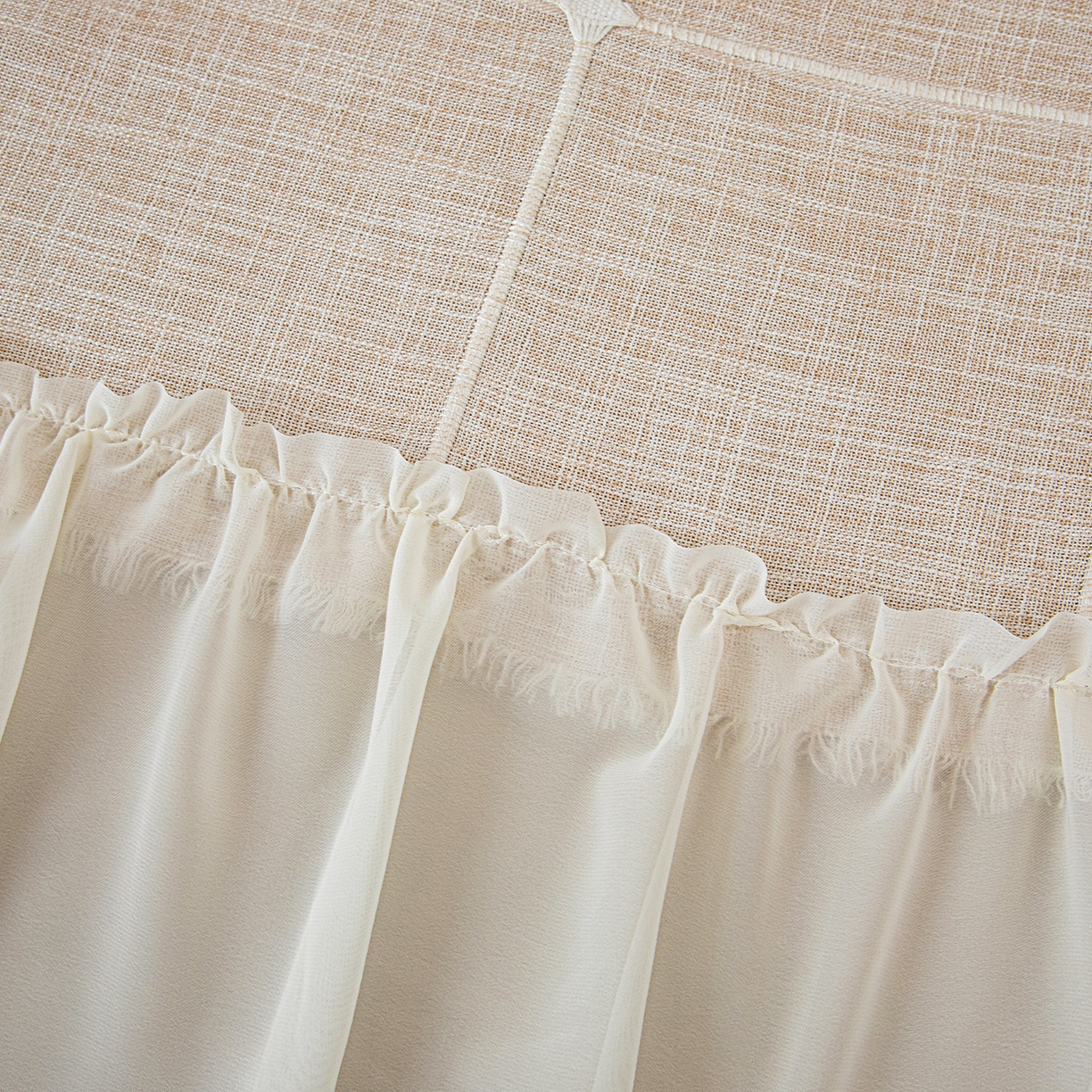 91家纺网 家纺一手货源 找家纺 沐沐家纺 2026新款方醇沙发巾 米白