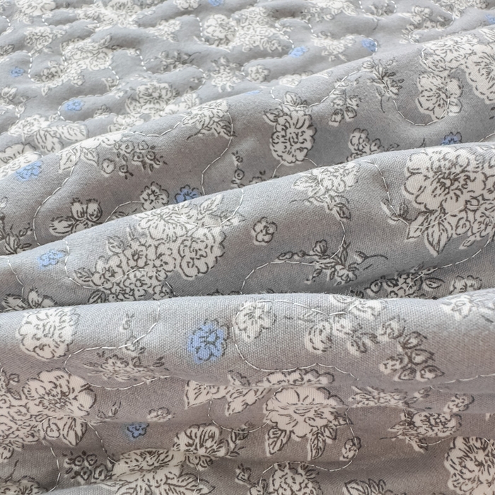 91家纺网 家纺一手货源 找家纺 艺慕家纺 2025新款水洗棉麻双层纱夏被床盖四件套 幽梦青萝