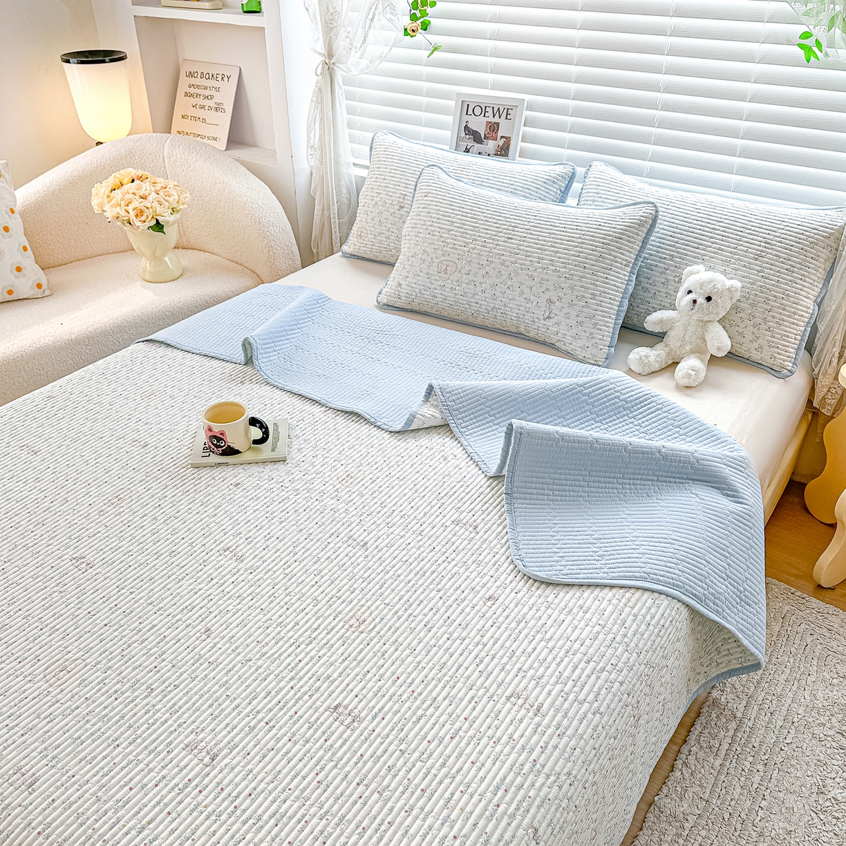 91家纺网 家纺一手货源 找家纺 （总）橘夏家纺 2025新款全棉床盖三件套