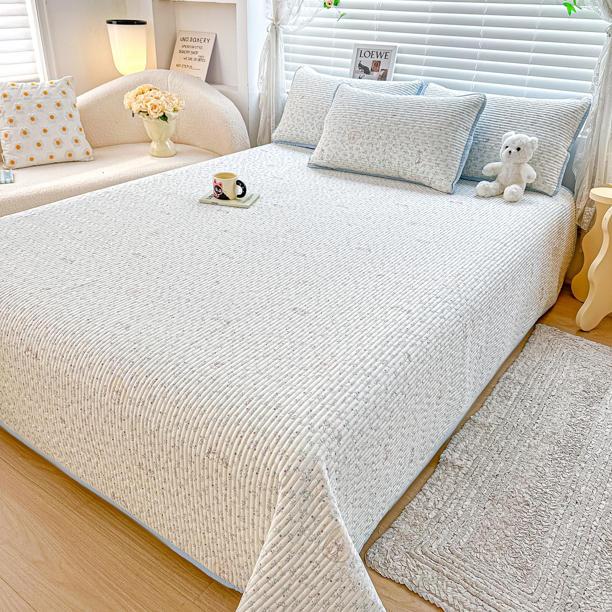 91家纺网 家纺一手货源 找家纺 （总）橘夏家纺 2025新款全棉床盖三件套