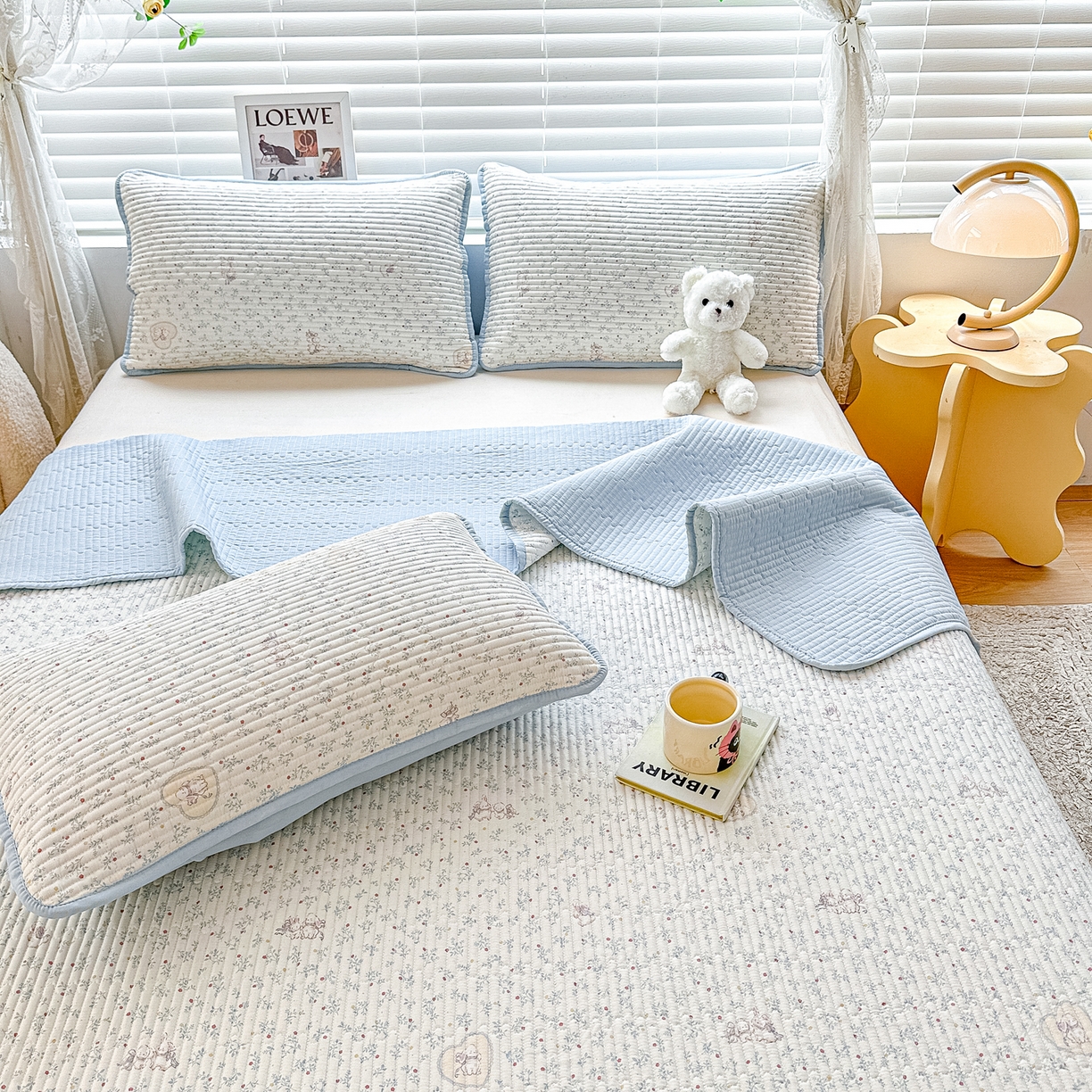 91家纺网 家纺一手货源 找家纺 （总）橘夏家纺 2025新款全棉床盖三件套