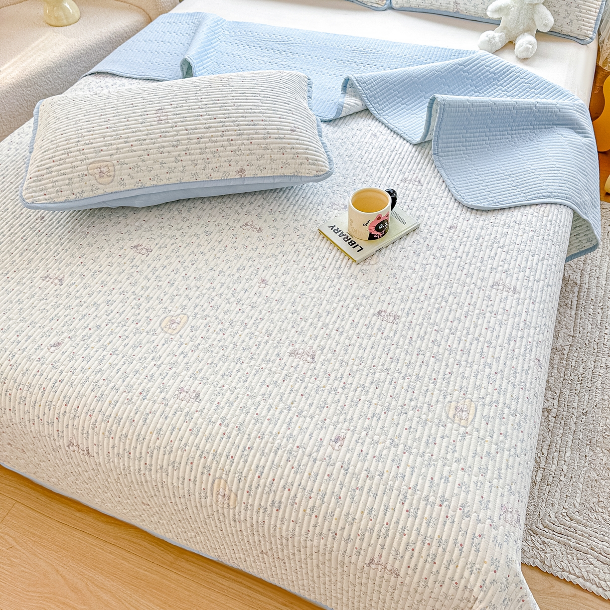 91家纺网 家纺一手货源 找家纺 （总）橘夏家纺 2025新款全棉床盖三件套