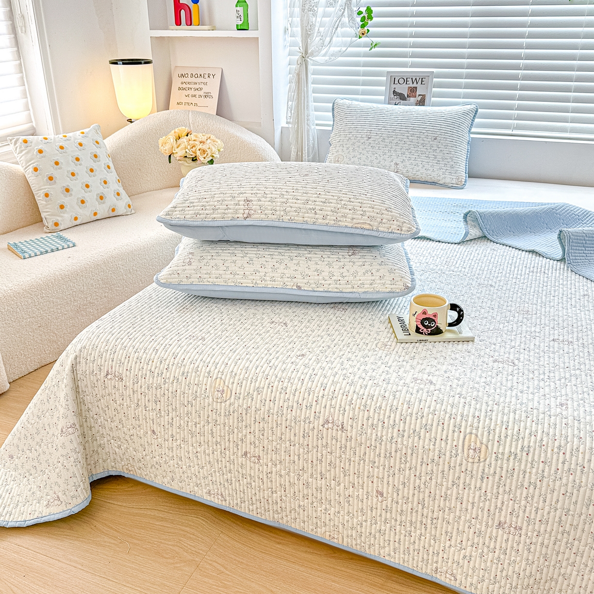 91家纺网 家纺一手货源 找家纺 （总）橘夏家纺 2025新款全棉床盖三件套