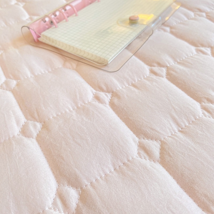 91家纺网 家纺一手货源 找家纺 麒东家纺 2025新款学生纯色水洗棉夹棉床垫 玉色