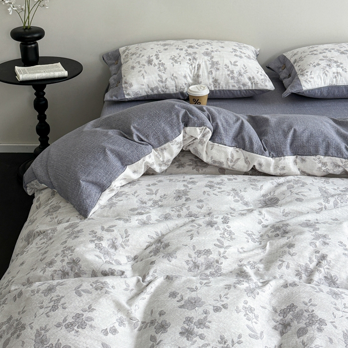 91家纺网 家纺一手货源 找家纺 漫仙阁家纺 2025秋冬新品加厚高克重复古风双层纱印花四件套 花之舞