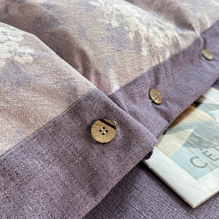 91家纺网 家纺一手货源 找家纺 漫仙阁家纺 2025秋冬新品加厚高克重复古风双层纱印花四件套 曼妙花园-紫