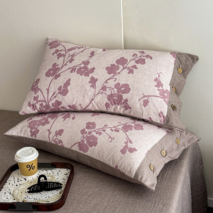 91家纺网 家纺一手货源 找家纺 漫仙阁家纺 2025秋冬新品加厚高克重复古风双层纱印花四件套 梅花颂