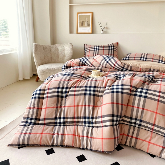 91家纺网 家纺一手货源 找家纺 宝士康家纺 2025新品10A抗菌无印风学生季春秋被/被芯/跨境/外贸 宝利格