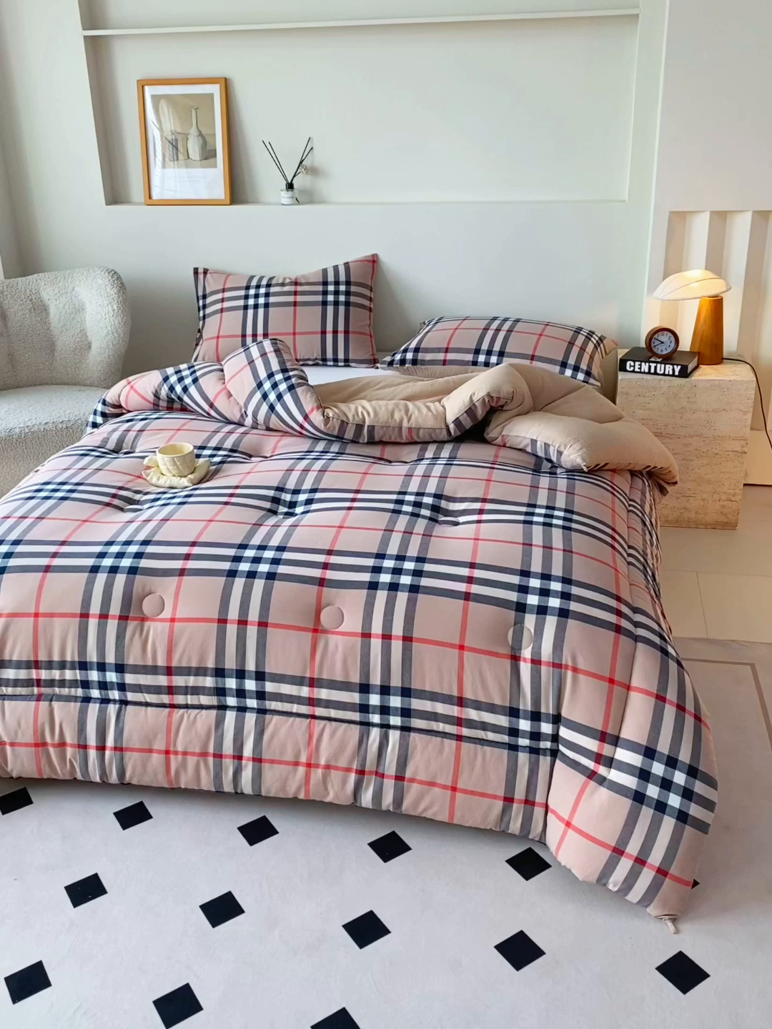 91家纺网 家纺一手货源 找家纺 宝士康家纺 2025新品10A抗菌无印风学生季春秋被/被芯/跨境/外贸 宝利格