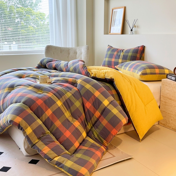 91家纺网 家纺一手货源 找家纺 宝士康家纺 2025新品10A抗菌无印风学生季春秋被/被芯/跨境/外贸 牛油果双拼