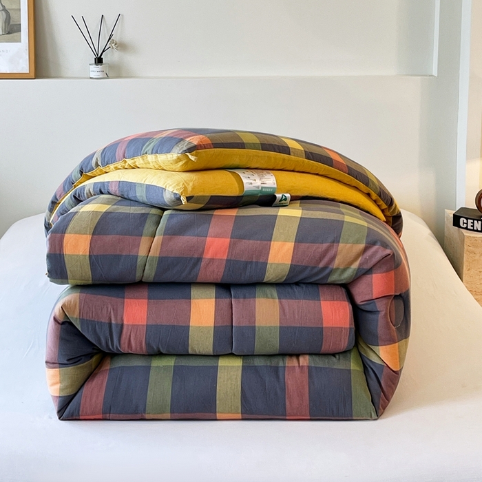 91家纺网 家纺一手货源 找家纺 宝士康家纺 2025新品10A抗菌无印风学生季春秋被/被芯/跨境/外贸 牛油果双拼