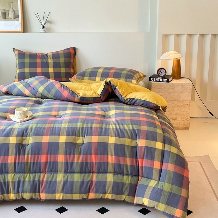 91家纺网 家纺一手货源 找家纺 宝士康家纺 2025新品10A抗菌无印风学生季春秋被/被芯/跨境/外贸 牛油果双拼