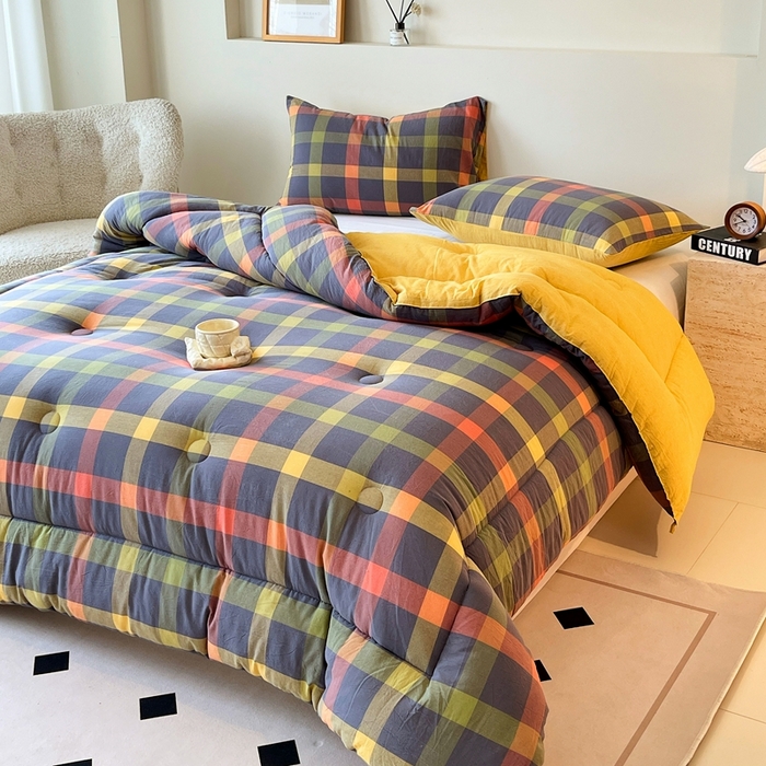 91家纺网 家纺一手货源 找家纺 宝士康家纺 2025新品10A抗菌无印风学生季春秋被/被芯/跨境/外贸 牛油果双拼