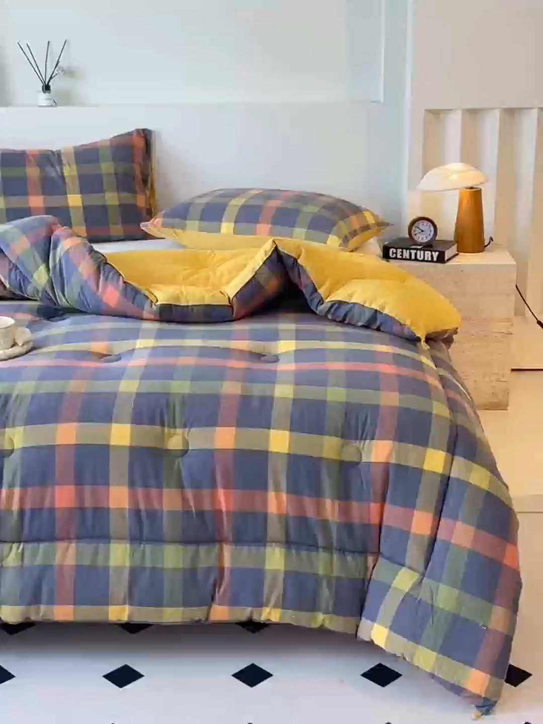 91家纺网 家纺一手货源 找家纺 宝士康家纺 2025新品10A抗菌无印风学生季春秋被/被芯/跨境/外贸 牛油果双拼