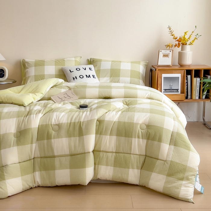 91家纺网 家纺一手货源 找家纺 宝士康家纺 2025新品10A抗菌无印风学生季春秋被/被芯/跨境/外贸 清雅中格