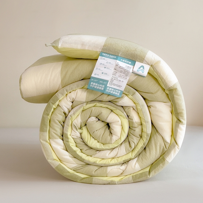 91家纺网 家纺一手货源 找家纺 宝士康家纺 2025新品10A抗菌无印风学生季春秋被/被芯/跨境/外贸 清雅中格