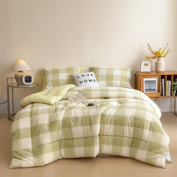 91家纺网 家纺一手货源 找家纺 宝士康家纺 2025新品10A抗菌无印风学生季春秋被/被芯/跨境/外贸 清雅中格