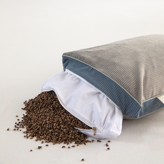 91家纺网 家纺一手货源 找家纺 枕之坊 2025新款灯芯绒荞麦壳护颈枕枕头枕芯 灯芯绒-灰 30x50cm/只