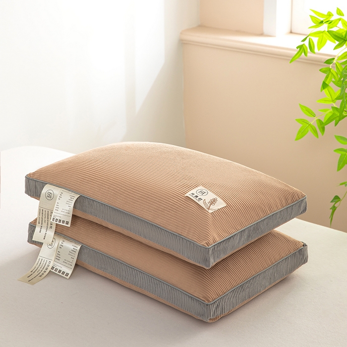 91家纺网 家纺一手货源 找家纺 枕之坊 2025新款灯芯绒荞麦壳护颈枕枕头枕芯 灯芯绒-黄 30x50cm/只