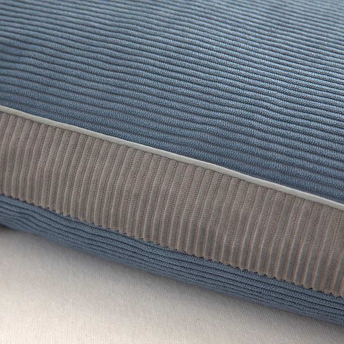 91家纺网 家纺一手货源 找家纺 枕之坊 2025新款灯芯绒荞麦壳护颈枕枕头枕芯 灯芯绒-蓝 30x50cm/只