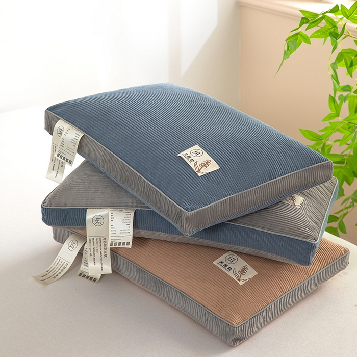 91家纺网 家纺一手货源 找家纺 枕之坊 2025新款灯芯绒荞麦壳护颈枕枕头枕芯 组图仅供参考 30x50cm/只