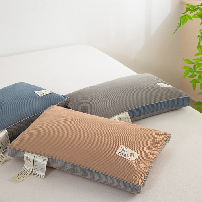 91家纺网 家纺一手货源 找家纺 枕之坊 2025新款灯芯绒荞麦壳护颈枕枕头枕芯 组图仅供参考 30x50cm/只