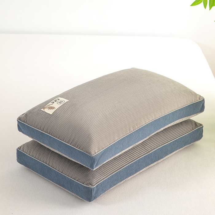 91家纺网 家纺一手货源 找家纺 枕之坊 2025新款灯芯绒荞麦壳护颈枕枕头枕芯 灯芯绒-灰 30x50cm/对