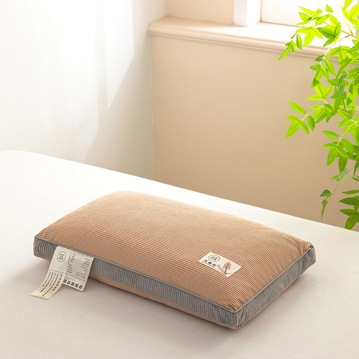 91家纺网 家纺一手货源 找家纺 枕之坊 2025新款灯芯绒荞麦壳护颈枕枕头枕芯 灯芯绒-黄 30x50cm/对