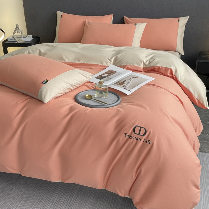 91家纺网 家纺一手货源 找家纺 （总）桃园 长绒棉纯棉不掉毛磨毛四件套-莫兰迪 高端礼盒