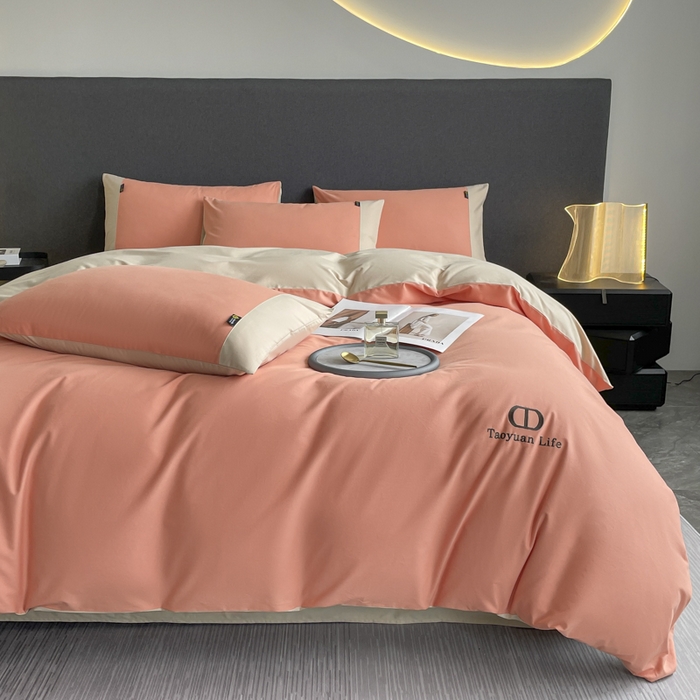 91家纺网 家纺一手货源 找家纺 桃园 长绒棉纯棉不掉毛磨毛四件套-莫兰迪 高端礼盒 莫兰迪-爱玛橙