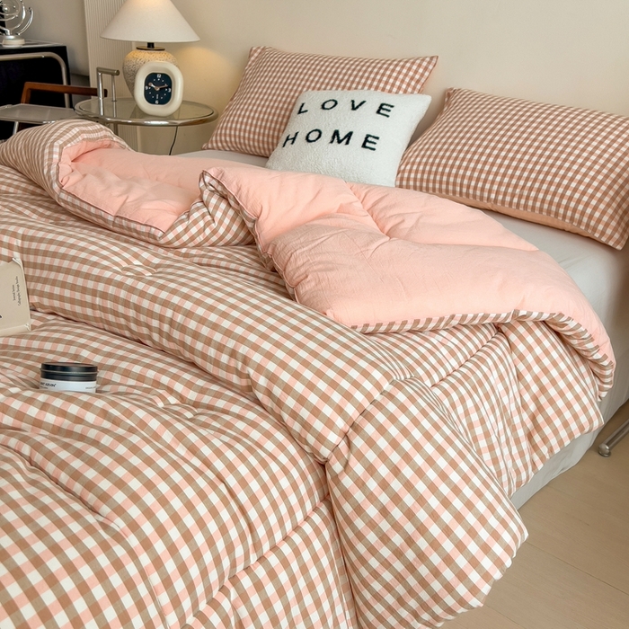 91家纺网 家纺一手货源 找家纺 宝士康家纺 2025新品10A抗菌无印风学生季春秋被/被芯/跨境/外贸 玉小格