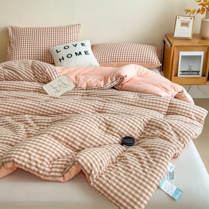 91家纺网 家纺一手货源 找家纺 宝士康家纺 2025新品10A抗菌无印风学生季春秋被/被芯/跨境/外贸 玉小格