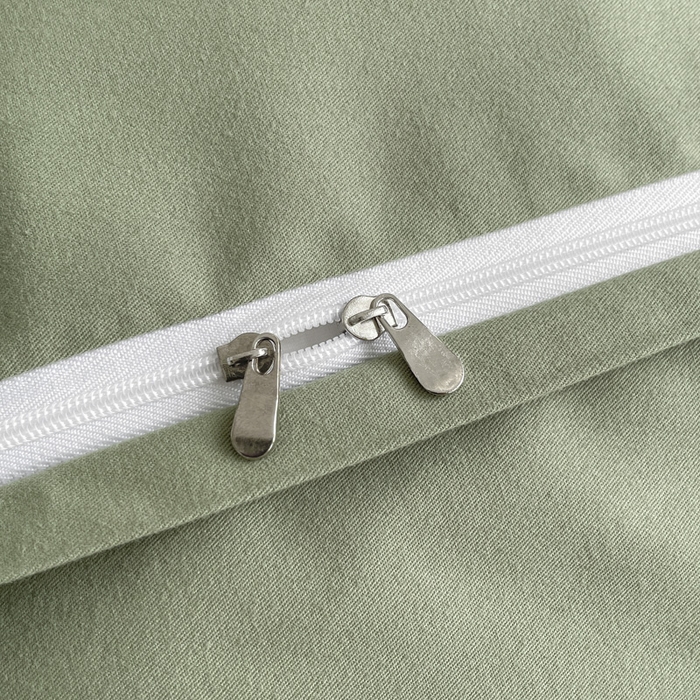 91家纺网 家纺一手货源 找家纺 桃园 长绒棉纯棉不掉毛磨毛四件套-莫兰迪 高端礼盒 莫兰迪-白绿色