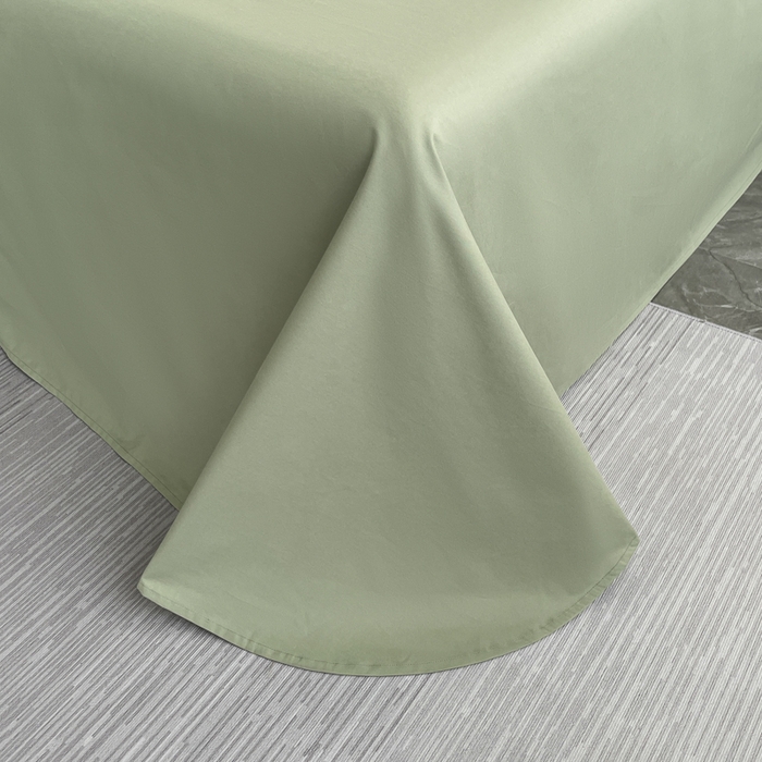 91家纺网 家纺一手货源 找家纺 桃园 长绒棉纯棉不掉毛磨毛四件套-莫兰迪 高端礼盒 莫兰迪-白绿色