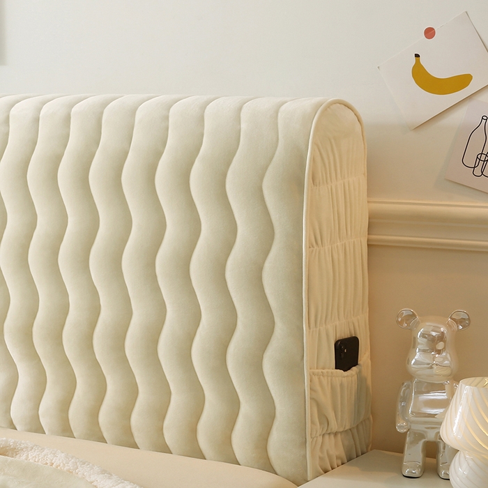 91家纺网 家纺一手货源 找家纺 （总）怡源梦 2025新款亲肤舒适荷兰绒曲线床头罩