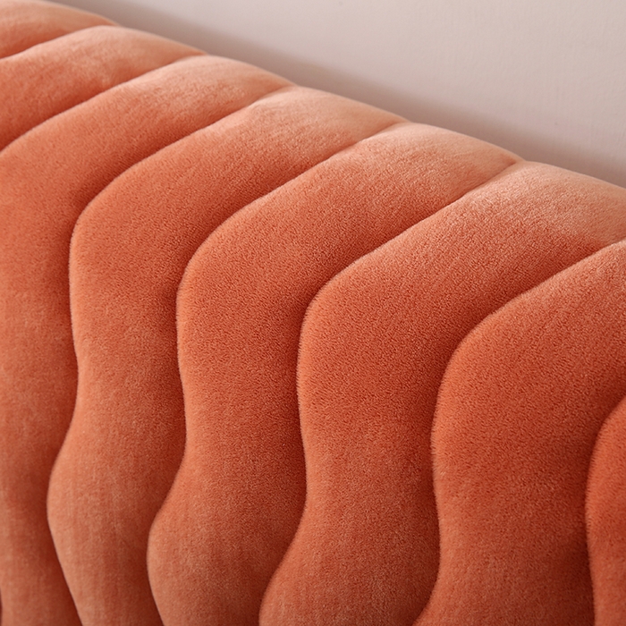 91家纺网 家纺一手货源 找家纺 怡源梦 2025新款亲肤舒适荷兰绒曲线床头罩 桔色