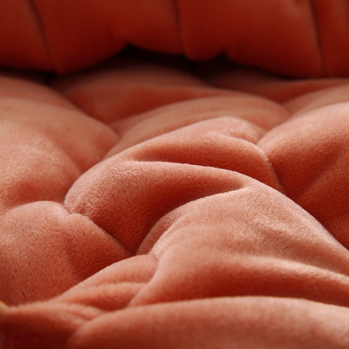 91家纺网 家纺一手货源 找家纺 怡源梦 2025新款亲肤舒适荷兰绒曲线床头罩 桔色