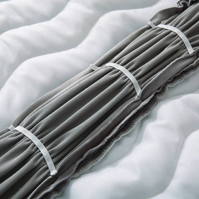 91家纺网 家纺一手货源 找家纺 怡源梦 2025新款亲肤舒适荷兰绒曲线床头罩 浅灰