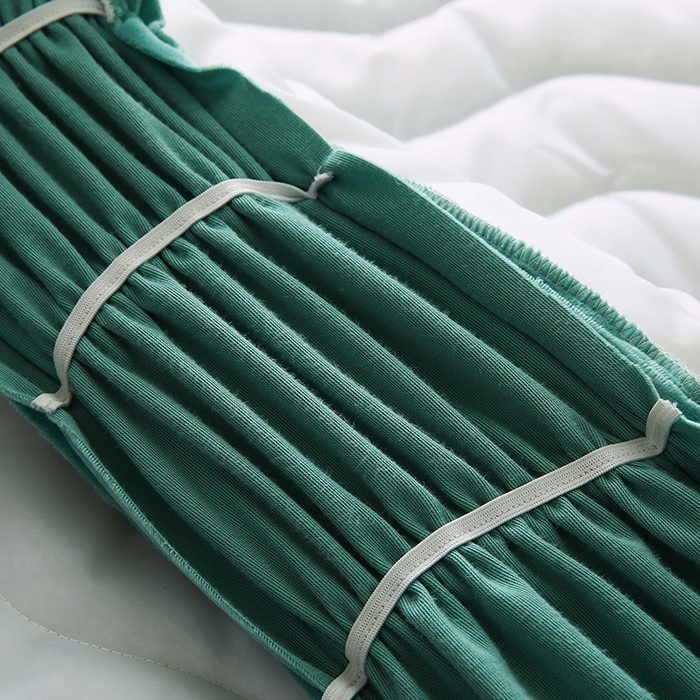 91家纺网 家纺一手货源 找家纺 怡源梦 2025新款亲肤舒适荷兰绒曲线床头罩 绿色