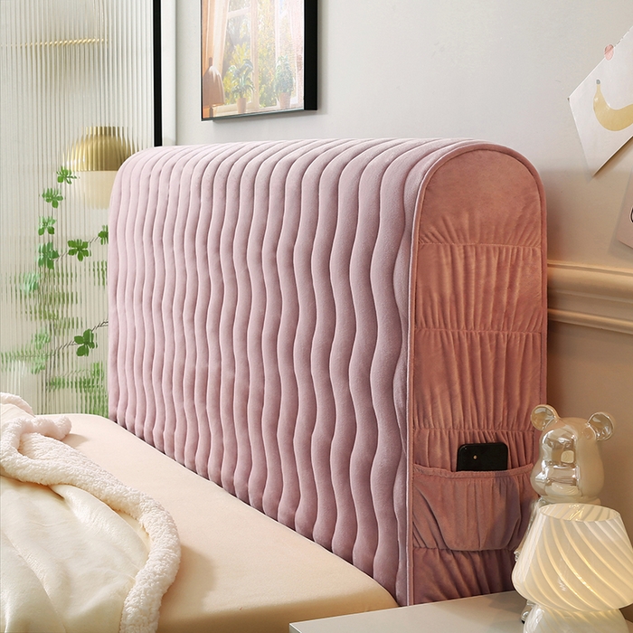 91家纺网 家纺一手货源 找家纺 怡源梦 2025新款亲肤舒适荷兰绒曲线床头罩 浅紫